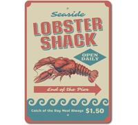 Bioprocess Plaque décorative en métal Lobster Shack - 20,3 x 30,5 cm
