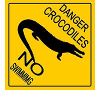 Bioprocess Plaque en métal de style australien - Panneau de signalisation de route en Australie - Motif crocodile - 30,5 x 30,5 cm
