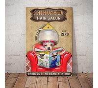 Bioprocess Plaque en métal pour salon de coiffure Chihuahua 20,3 x 30,5 cm