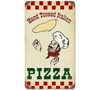 Bioprocess Plaque en métal vintage italienne pizza restaurant restaurant restaurant café boutique décoration cuisine affiche en métal aluminium 20,3 x 30,5 cm
