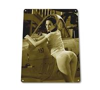 Bioprocess Plaque en Métal Weapons Pinup Girl Sexy Avion Militaire Vintage Rétro 30 x 20 cm
