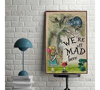 Bioprocess Poster Alice au pays des merveilles « We'Re All Mad Here » - Poster vintage Alice au pays des merveilles - Affiche en métal - 20,3 x 30,5 cm