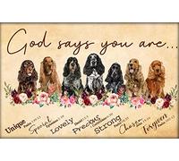 Bioprocess Poster décoratif en métal avec inscription « Cocker Spaniel Dog Lovers God Says You Are Unique » - 20,3 x 30,5 cm