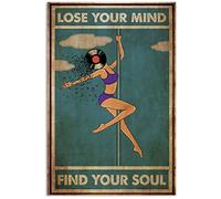 Bioprocess Poster décoratif en métal avec inscription « Pole Dance Lose Your Mind and Find Your Soul » - 20,3 x 30,5 cm
