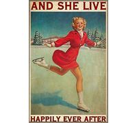 Bioprocess Poster décoratif en métal avec patinage artistique et patinage sur glace 20,3 x 30,5 cm