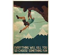 Bioprocess Poster d'escalade, affiche de la forêt, affiche de chambre à coucher, poster d'art rétro, décoration murale, en métal 20,3 x 30,5 cm