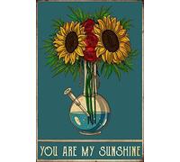 Bioprocess Poster mural en métal avec inscription « Weed and Sunflower You are My Sunshine » - 20,3 x 30,5 cm
