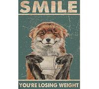 Bioprocess Poster mural vintage en métal Smile You'Re Losing Weight Poster Décoration murale Affiche en métal 20,3 x 30,5 cm