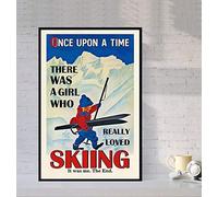 Bioprocess Poster « Once Upon A Time There was a girl who really Loved Skiing Loved Skiing Lovers » Poster mural en métal 20,3 x 30,5 cm