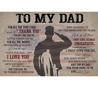 Bioprocess Poster « To My Dad » - Cadeau pour papa militaire - Cadeau antique et amusant - Décoration murale en métal - 20,3 x 30,5 cm