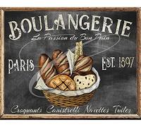 Bioprocess Primitive Farm Country, plateaux étagés, panneaux, impressions, oreillers, pâtisserie, boulangerie française, boulangerie, tableau noir, décoration murale, affiche en métal, 20,3 x 30,5 cm