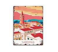 Bioprocess Sardaigne Italian Travel Vintage Look Tin Sign Bar Café Vintage Metal Sign Poster 20,3 x 30,5 cm
