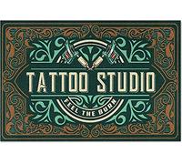 Bioprocess Tattoo Studio Feel The Burn Décoration murale Décoration murale de cuisine Décoration murale Affiche en métal 20,3 x 30,5 cm