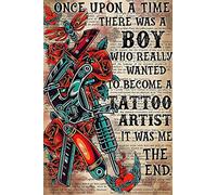 Bioprocess There Was A Boy Who Is Really Want To Become A Tattoo Artist It Was Me The End Décoration murale en métal 20,3 x 30,5 cm