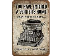 Bioprocess You Have Entered A Writer's Vertical Wrig Cadeau pour écrivains Impression d'un brevet de machine à écrire dans un décor vintage Poster Décoration murale Affiche en métal 20,3 x 30,5 cm