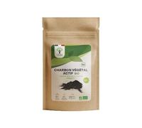 BIOPTIMAL - Charbon Végétal Actif Bio en Poudre Très Fine - Soluble et Comestible - Colorant Alimentaire Noir - pour Pâtisserie Cosmétique - Fabrication et Origine France - 50g
