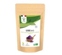 BIOPTIMAL - Ube Bio - Poudre d'Igname Violet - Ingrédient Colorant Alimentaire pour Latte Dessert Pâtisserie Glace - Vegan Sans Gluten Ni Caféine - Contrôlé et Conditionné en France - Ecocert - 50g