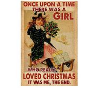 Bioputty Affiche vintage humoristique en métal « Once Upon A Time There was A Girl Who Really Loved », 30,5 x 20,3 cm