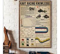 Bioputty Kart Racing Knowledge, 30,5 x 20,3 cm, affiche amusante vintage décoration murale art cadeau rétro image en métal panneau