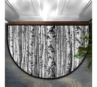 Bioputty Paillasson demi-rond en forme de forêt de bouleau, motif branches d'arbre naturel, antidérapant, 45,7 x 76,2 cm, tapis de sol pour entrée intérieure, tapis absorbant et résistant à l'usure
