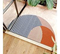 Bioputty Paillasson d'intérieur en demi-cercle extra durable de 76 x 45 cm, style bohème, demi-rond, paillasson d'entrée semi-circulaire pour entrée, paillasson d'entrée fin pour entrée, tapis