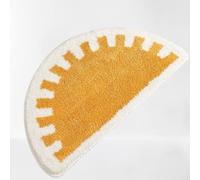 Bioputty Paillasson rétro pour salle de bain en demi-cercle, tapis de bain mignon, petit tapis de bain antidérapant, semi-rond, lavable, tapis de sol d'intérieur, 40 cm x 60 cm