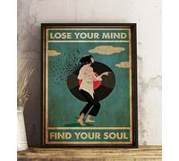 Bioputty Poster vintage humoristique en métal avec inscription Lose Your Mind Find Your Soul, 30,5 x 20,3 cm