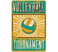 Bioputty Poster vintage humoristique en métal avec motif de volleyball, 30,5 x 20,3 cm