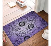 Bioputty Supernatural Tapis de porte d'intérieur violet antidérapant pour entrée d'entrée, tapis de salle de bain/cuisine, tapis de salle de bain/cuisine, grattoir à chaussures, 45,7 x 76,2 cm