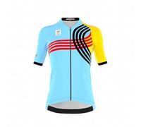 Maillot Bioracer Boic Olympics Paris 2024 manche courte bleu jaune femme - S