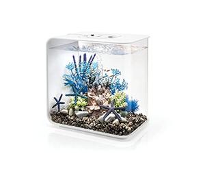 biOrb Flow 30 Aquarium en Acrylique Blanc, télécommande MCR Multicolore, élégant Aquarium de 30 litres avec Filtration en 5 étapes, Installation Facile, Comprend télécommande, Pompe à air, Cartouche