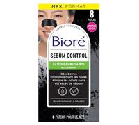 Biore 8 Patchs Purifiants au Charbon - MAXI format, Élimine les impuretés