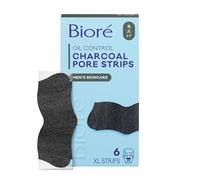 Bioré Lot de 6 bandes de nez pour enlever instantanément les points noirs sur les peaux grasses, avec du charbon naturel pour aider à déboucher les pores