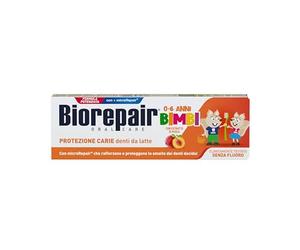 Biorepair, Biorepair Dentifrice pour enfants de 0 à 6 ans, sans fluorure, goût pêche, anticarien, pour des gencives saines, 50 ml