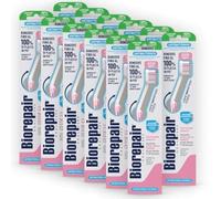 Biorepair (Coswell Italie) - Brosse à dents manuelle douce pour adulte, poils en nylon, couleur gencive, 12 pièces, rechargeable, blister, U-shaped, 3E+1g, 1.8 x 5.5 x 25 cm