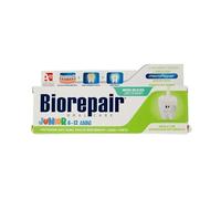 Biorepair, Dentifrice Junior 6-12 ans, 6 paquets de 75 ml, Dentifrice pour enfants sans fluor, avec vitamine E, antioxydant, pour gencives saines, rafraîchissant goût menthe
