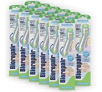 Biorepair, Junior Lot de 12 brosses à dents moyennes souples, pour enfants de 6 à 12 ans, avec poils de haute densité, garantit confort et efficacité, courbe brevetée, protection antibactérienne