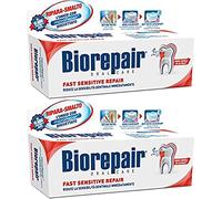 Biorepair Lot de 2 tubes de dentifrice « Fast Sensitive Repair » avec micro-réparation, nouvelle formule - 75 ml