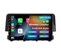 Biorunn Android 12 Autoradio pour Honda Civic 2016-2021, 9 pouces Octa Core 3D Dynamique en temps réel Radio sans fil filaire pour voiture Play Android Auto GPS Navi IPS FM AM RDS DSP Unité principale