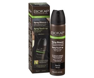 Bios Line BioKap Spray pour retouches de teinture, noir, pour recouvrir les racines en un instant, 75 ml