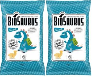 Biosaurus Snack de Maïs Bio Cuit Sel de Mer 50 g (Lot de 2)