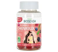 BIOSENS| Gummies Cheveux | Complément alimentaire bio | Favorise la Pousse & la Brillance des cheveux | Prêle - Roquette - Levure de bière |40 gummies