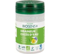 Biosens - Gélule végétale Draineur Excès d'eau - Chicorée, Piloselle et Bouleau - Certifié Bio AB Vegan - Fabriqué en France - Programme de 15 jours - 45 gélules