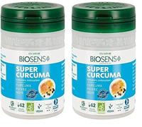 Biosens - Gélule végétale Super Curcuma - Articulaire, Antioxydant - Curcuma et Poivre Noir - Certifié Bio AB Vegan - Fabriqué en France - Programme de 21 jours - 42 gélules (Lot de 2)