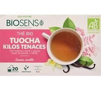 Biosens - Thé Tuocha Kilos Tenaces - Thé Tuocha, Maté, Cassis, Marc de Raisin et Frêne - Certifié Bio AB - Fabriqué en France - 20 sachets