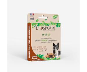 BIOSPOTIX - Collier Répulsif naturel pour Chiot et Petit Chien Taille S/M - Anti parasitaires naturel - Contre les puces, tiques et moustiques - Non Toxique