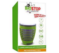 Biostop Lampe Ampoule Anti-Moustiques Rechargeable