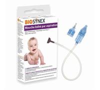 BIOSYNEX - Mouche Bébé Manuel - Mouche Bébé Par Aspiration - Aspirateur Nasal - 2 Tailles d'Embouts Réutilisables - Hygiénique