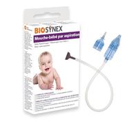 BIOSYNEX - Mouche Bébé Manuel - Mouche Bébé Par Aspiration - Aspirateur Nasal - 2 Tailles d'Embouts Réutilisables - Hygiénique - Débouche le Nez - Nouveau-nés, Bébés et Enfants