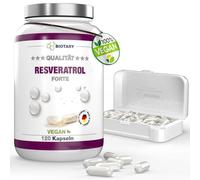 BIOTARY Resveratrol 120 gélules 500 mg, 4 mois d'approvisionnement, pilulier inclus, testé en laboratoire, végétalien, 98% de trans-resvératrol d'extrait de racine de renouée japonaise